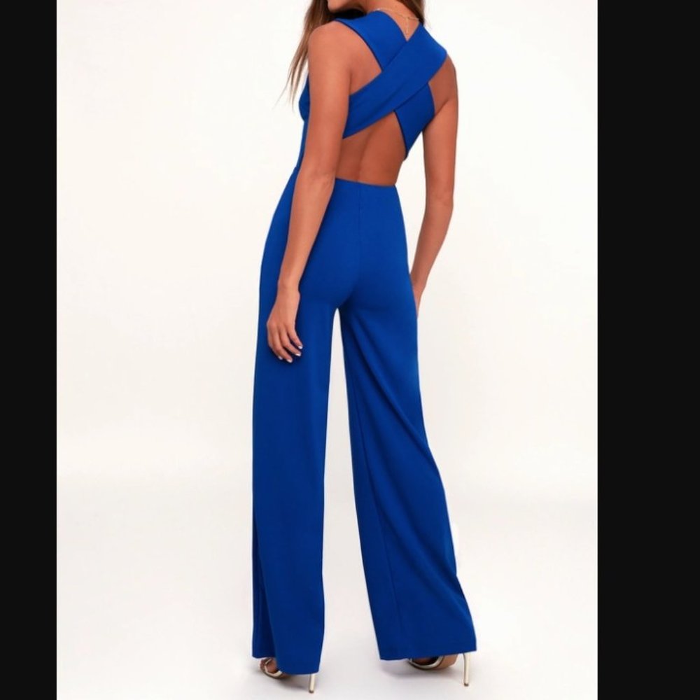 Royal Blue Backless Jumpsuit